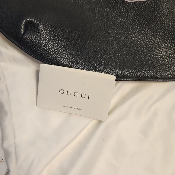 GUCCI black leather Half Moon shoulder bag - Picture 12 of 13
